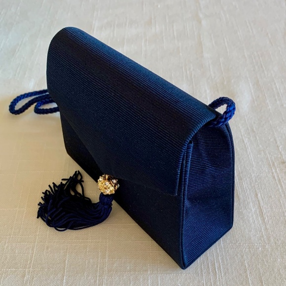 Le Sac Navy Evening Bag - Picture 2 of 6